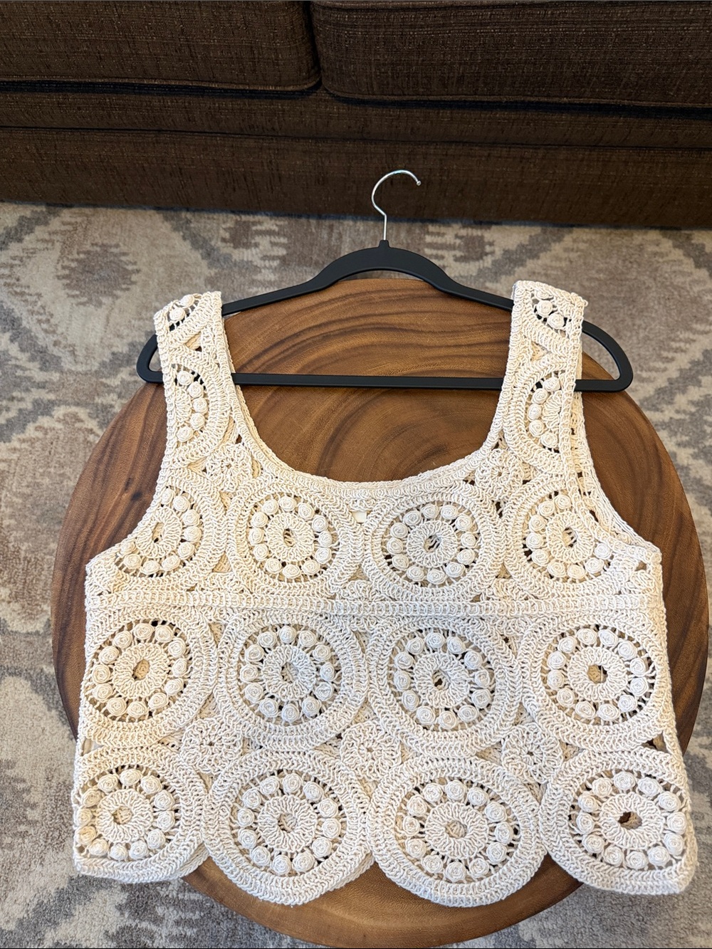 Rebellion Crochet Tank Top — Cream - Picture 5 of 8